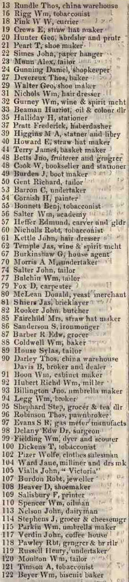 13 - 122 Chalton street, Somers Town 1842 Robsons street directory