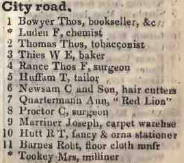 1 - 11 City road 1842 Robsons street directory