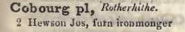Cobourg place, Rotherhithe 1842 Robsons street directory