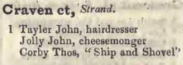Craven court, Strand 1842 Robsons street directory