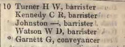 10 Crown office row, Temple 1842 Robsons street directory