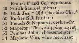 46 - 54 Crutched friars 1842 Robsons street directory