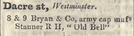 Dacre street, Westminster 1842 Robsons street directory