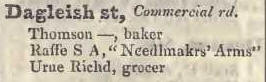 Dagleish street, Commercial road 1842 Robsons street directory