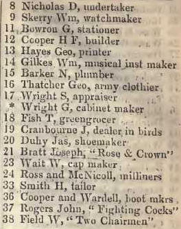 8 - 38 Dartmouth street, Westminster 1842 Robsons street directory