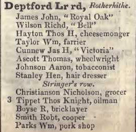 Deptford Lower road, Rotherhithe 1842 Robsons street directory