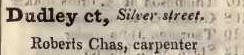 Dudley court, Silver street 1842 Robsons street directory