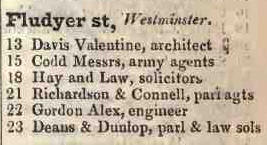 Fludyer street, Westminster 1842 Robsons street directory