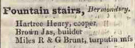 Fountain stairs, Bermondsey 1842 Robsons street directory