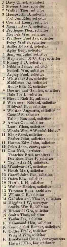 4 - 16 Furnivals Inn, Holborn 1842 Robsons street directory
