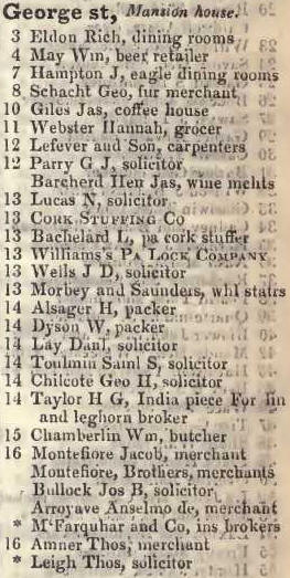 George street, Mansion house 1842 Robsons street directory
