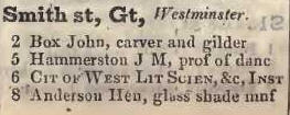 2 - 8 Great Smith street, Westminster 1842 Robsons street directory