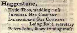 Haggerstone 1842 Robsons street directory