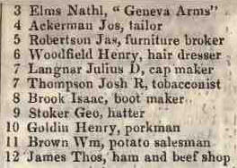 3 - 12 Hayes Court, Soho 1842 Robsons street directory