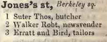 Jones's street, Berkeley square 1842 Robsons street directory