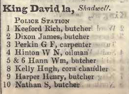 1 - 10 King David lane, Shadwell 1842 Robsons street directory