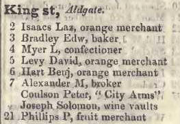 King street, Aldgate 1842 Robsons street directory