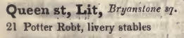 Little Queen street, Bryanston square 1842 Robsons street directory