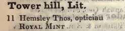 Little Tower hill 1842 Robsons street directory
