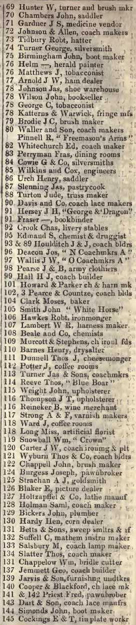 69 - 145 Long Acre 1842 Robsons street directory