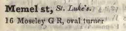 Memel street, St Lukes 1842 Robsons street directory