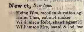 New court, Bow lane 1842 Robsons street directory