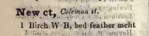 New court, Coleman street 1842 Robsons street directory