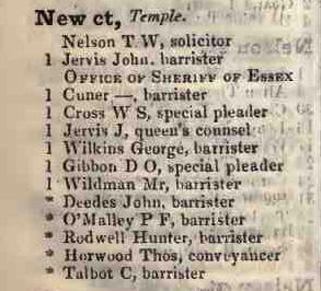 New court, Temple 1842 Robsons street directory