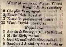 New road, Fitzroy square, Marylebone  1842 Robsons street directory
