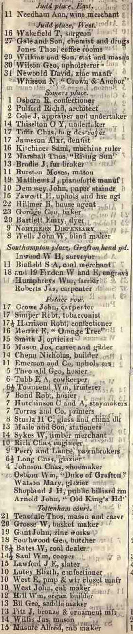 New road, St Pancras  1842 Robsons street directory