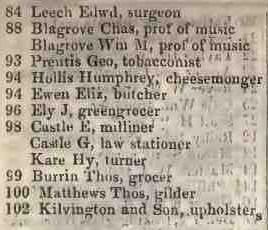 84 - 102 Norton street, Fitzroy square 1842 Robsons street directory