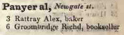 Panyer alley, Newgate street 1842 Robsons street directory