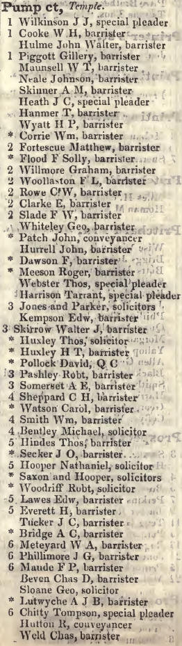 Pump court, Temple 1842 Robsons street directory