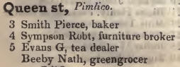 3 - 5 Queen street, Pimlico 1842 Robsons street directory