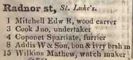 1 - 15 Radnor street, St Lukes 1842 Robsons street directory
