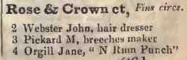 2 - 4 Rose and Crown court, Finsbury circus 1842 Robsons street directory