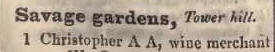 1 Savage gardens, Tower hill 1842 Robsons street directory