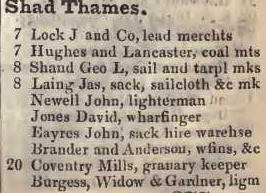 7 - 20 Shad Thames 1842 Robsons street directory