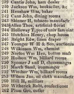239 - 262 Strand, North 1842 Robsons street directory