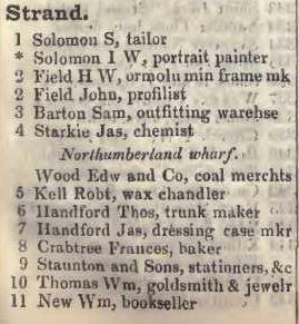 1 - 11 Strand, South 1842 Robsons street directory