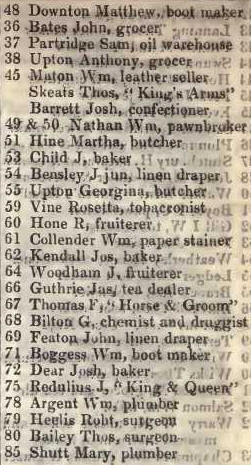 48 - 85 Three Colt street, Limehouse 1842 Robsons street directory