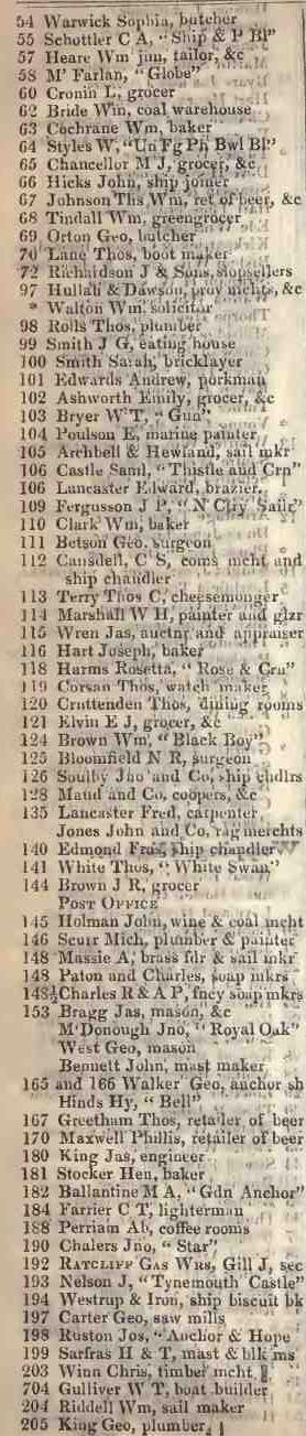 54 - 205 Wapping High street  1842 Robsons street directory