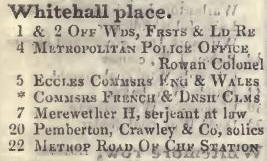 Whitehall place 1842 Robsons street directory