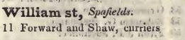 William street, Spafields 1842 Robsons street directory